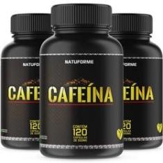 Imagem de Kit 3 Potes Cafeína 500Mg Com 120 Cápsulas Natuforme