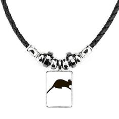 Imagem de DIYthinker Colar de rato  com pingente de corda de couro de torque, joia