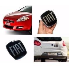 Imagem de Kit Adesivos Emblemas Fiat Black Piano Dianteiro Traseiro Bravo