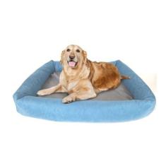 Imagem de Cama Para Cachorro Grande 100x87 Cm - 100% Lavável E Resistente (AZUL E CINZA)