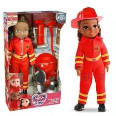 Imagem de Boneca Bombeira Com Cachoro E Acessorios Negra - Omg Kids