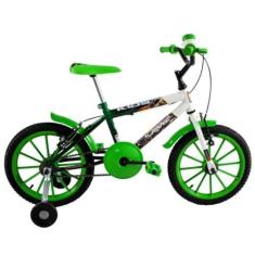 Imagem de Bicicleta Infantil Aro 16 Kids cor Verde com Branco