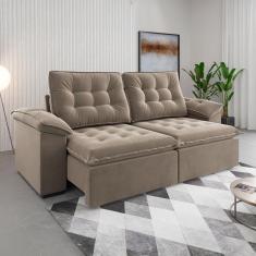 Imagem de Sófa 4 Lugares Mozart Retrátil e Reclinável Perola - Viero Móveis