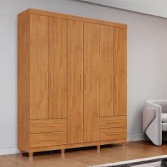 Imagem de Guarda Roupa Casal 6 Portas 4 Gavetas Califórnia Cinamomo