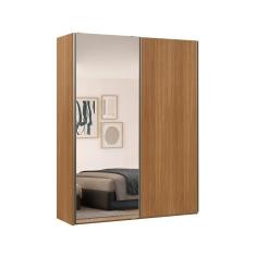 Imagem de Guarda-Roupa Solteiro com Espelho Raffinato 100% mdf 2 pt Freijó