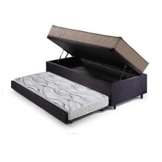 Imagem de Bicama Box Baú Solteiro Suede Preto 88X188 Com Colchão Espuma Supreme