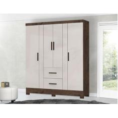 Imagem de Guarda Roupa Primordial Jacarandá Off White 4 Portas 2 Gavetas - Zanzi