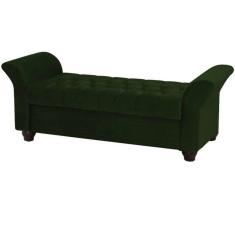 Imagem de Recamier Calçadeira Baú Egeo 1,40 Cm Veludo Verde