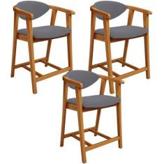 Imagem de Kit 03 Banquetas Baixa Para Cozinha Sala Jantar Bancada Cecília L02 Su