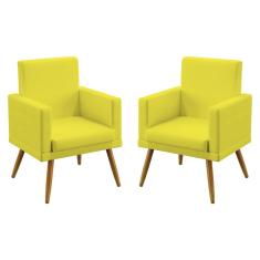 Imagem de Kit 2 Poltronas Decorativas Vega Com Rodapé Suede  Aradecor