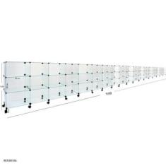Imagem de Balcão de Atendimento Modulado em Vidro com Rodízios - 9,00 x 1,00 x 0