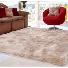 Imagem de Tapete Felpudo Shaggy Luxo Palha Mesclado 1,50X2,00M