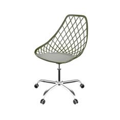 Imagem de Cadeira Kayla Office Verde Musgo e Cromada