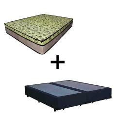 Imagem de Cama Box Queen 158 Tecido Sintético Preto com Colchão Espuma D33 Tokio Bege - Bello Box - 65x158x198