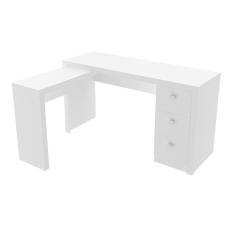 Imagem de Mesa Escritório 3 Gavetas 136x74,5x113 cm Branco Tecnomobili