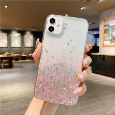 Imagem de Capa de telefone transparente com glitter para iPhone 14 15 13 12 Pro 11 Pro Max XS Max XR X 7 8 Plus Mini SE 2020 Capa de lantejoulas gradiente fofa, rosa, para iPhone 13Pro