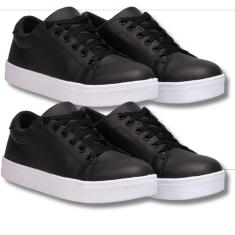 Imagem de Kit De Tênis Feminino Casuais Preto Estilo Descontraído E Confortável Em Qualquer Ocasião.