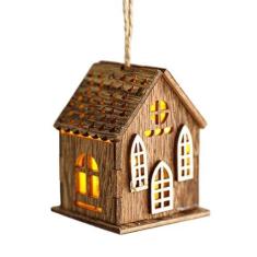 Imagem de Ilumine casas de vilarejo,Casa de vilarejo de Natal,Ornamento de cabine fofo com luz LED - Decoração rústica da casa da vila do feriado da fazenda, cabine iluminada de para decorações da árvore