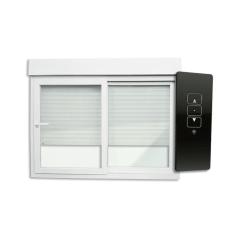 Imagem de Janela de PVC Integrada 120x150cm 2 Folhas com Vidro Liso e Cremonna com Controle Remoto ITEC Brimak Branco