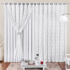 Imagem de Cortina 2 Mts Sala Quarto Malha Renda para Trilho Suisso Baratissima 