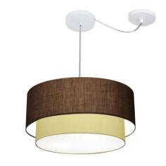 Imagem de Pendente Duplo Cilíndrico Desvio Md-4366 50X40cm Café Bege