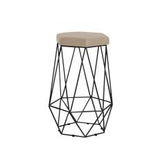 Imagem de Banqueta Rubel Base  Suede Bege Gran Belo