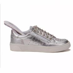 Imagem de Tênis Feminino Marina Mello Casual Prata Strass - 37063-Feminino
