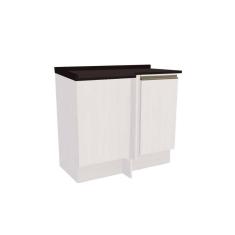 Imagem de Balcão de Cozinha Modulado Maxxi G748 Canto Reto 1 Porta c/Tampo 80cm Branco/Preto - Kappesberg