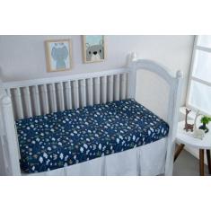 Imagem de Lençol Elástico De Berço Para Menino Safari Marinho 1,30M - Beatriz En