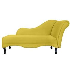 Imagem de Recamier Namoradeira Divã Lado Esquerdo Olivia Suede Amarelo - DS Estofados