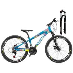 Imagem de Bicicleta Aro 26 VikingX Tuff25 21v Freios Mecânicos e Trava, Azul, Am