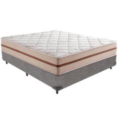 Imagem de Cama Box e Colchão Classic 26 cm Molas ensacadas Casal Anjos,  Cinza