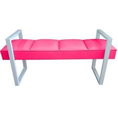 Imagem de Recamier King Rosa Pink Base De Metal Cinza Sensations Módena - RBL