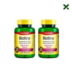 Imagem de Kit 02 Biotina Vitamina B1 B5 Acido Folico 60 Capsulas Loja Maxinutri