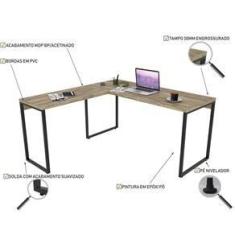 Imagem de Mesa Para Escritório Angular Kuadra Carvalho - Compace