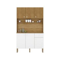 Imagem de Armario De Cozinha 6 Portas E 1 Gaveta Rubi Style Kits Paraná Cor: freijo/supremo Ripado Freijo/supremo Ripado