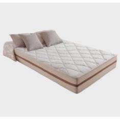 Imagem de Cama Box Baú Solteiro Tecido Sintético Marrom Com Colchão Pillow Angel