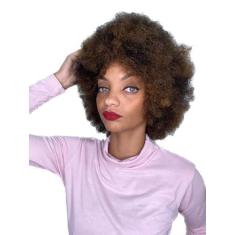 Imagem de Peruca Humana Black Power Crespa Cacheada Volumosa loira mel