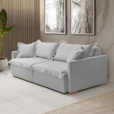 Imagem de Sofá Cama Portinari 2 Lugares Retrátil 184 Cm Cinza Claro - Konfort Ki