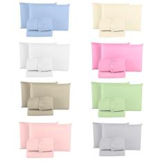 Imagem de Conjunto Lençol King Size Percal 200 Fios 3 peças Algodão Toque Macio