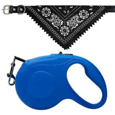 Imagem de Coleira Bandana Para Cães Pets Porte Pequeno Com Guia Comprida 5 Metros
