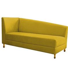 Imagem de Recamier Divã Valéria 185cm Lado Direito Suede Amarelo - Amarena Móveis