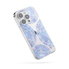 Imagem de Lindsey Kay Collective Capa para iPhone com design de bolas de discoteca compatível com iPhone 13 Pro Max | Rosa | Protegida | Feminina | Bonita | Elegante | Fina | Durável | Transparente... (Bolas de