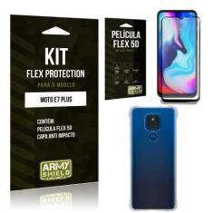 Imagem de Kit Moto E7 Plus Flex Protection com Película Flex + Capa Anti Impacto