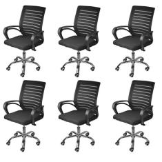 Imagem de Kit 6 Cadeiras para Escritorio Diretor Tela Mesh Viena 3324 Preto