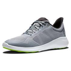 Imagem de FootJoy Tênis de golfe masculino Fj Flex estilo temporada anterior, Cinza/branco/limão, 41