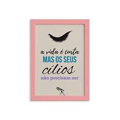 Imagem de Quadro Frase Maquiagem Cílios Moldura  22x32cm
