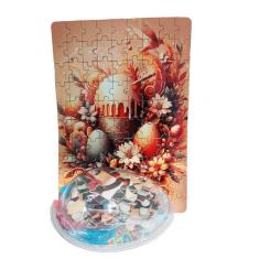 Imagem de Presente de Páscoa Doces e Chocolates + Quebra-cabeça Ovos de Páscoa de 90 peças