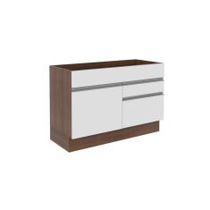 Imagem de Balcão de Pia Glamy Branco Rustic 1 Porta e 2 Gavetas Madesa