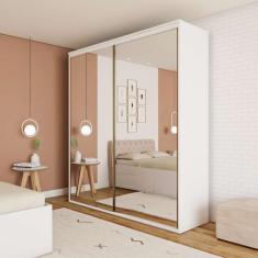Imagem de Guarda-Roupa Casal Com Espelho Lorena 2 Pt 6 Gv Branco - Mobly
